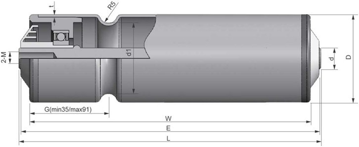 ML2230型 單槽“O"帶輸送輥筒 內(nèi)螺紋式